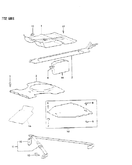 1987 Chrysler Conquest Carpets, Mats And Scuff Plates Diagram