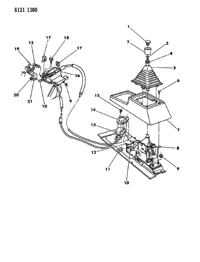 1986 Dodge Caravan Controls, Gearshift Diagram