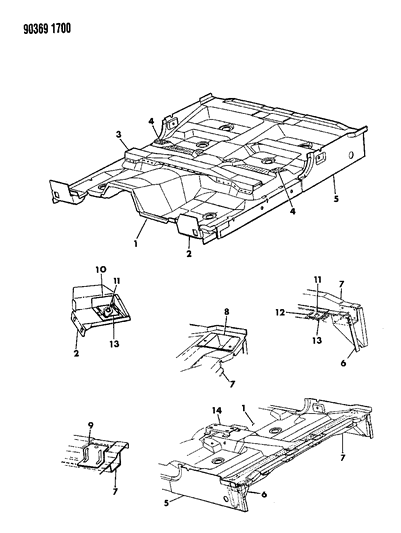 1990 Dodge Dakota Floor Pan Diagram 1