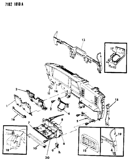 1987 Chrysler LeBaron Instrument Panel W/Passive Restraint Diagram