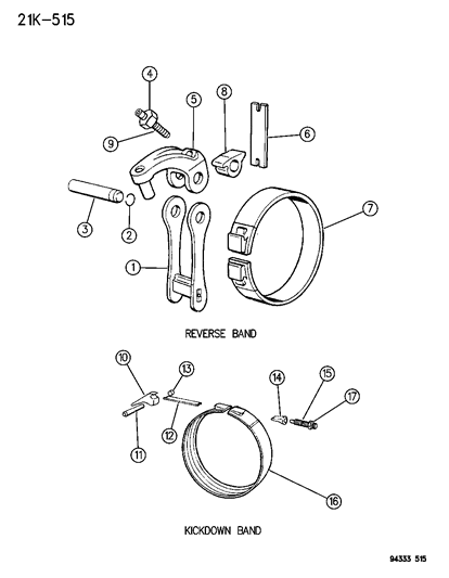 1996 Dodge Ram 3500 Shaft-Band Lever Diagram for 4531234