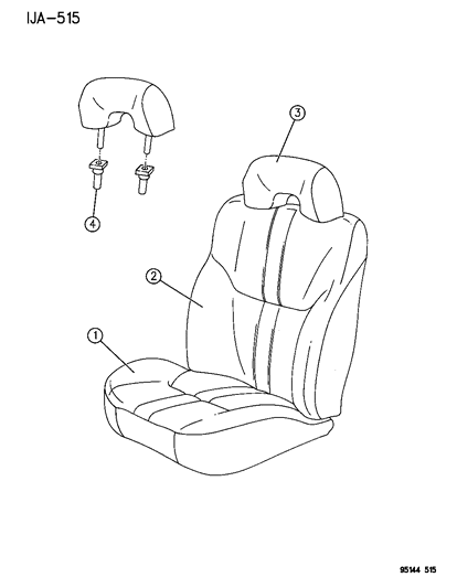 1995 Dodge Stratus Front Seat Diagram 3