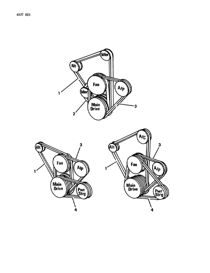 1984 Dodge D150 Drive Belts Diagram 2