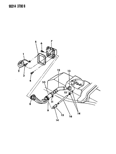 1992 Dodge Dakota Fuel Tank Filler Tube Diagram