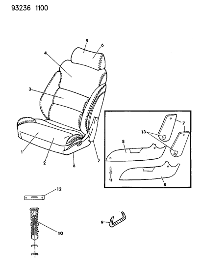 1993 Dodge Daytona Front Seat Diagram 2