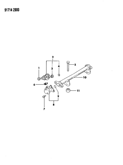 1991 Dodge Colt Fuel Rail & Related Parts Diagram