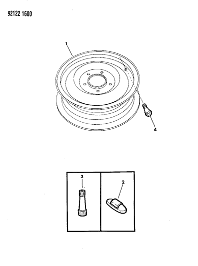 1992 Chrysler LeBaron GTC Wheel Miscellaneous Diagram