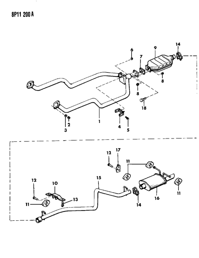 1990 Dodge Monaco Catalytic Converter Diagram for 32003081