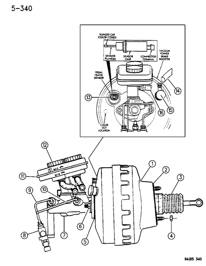 1996 Jeep Cherokee Line Vacuum Diagram for 52008569