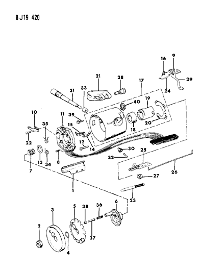 1990 Jeep Wrangler Housing - Steering Column Upper Diagram 2