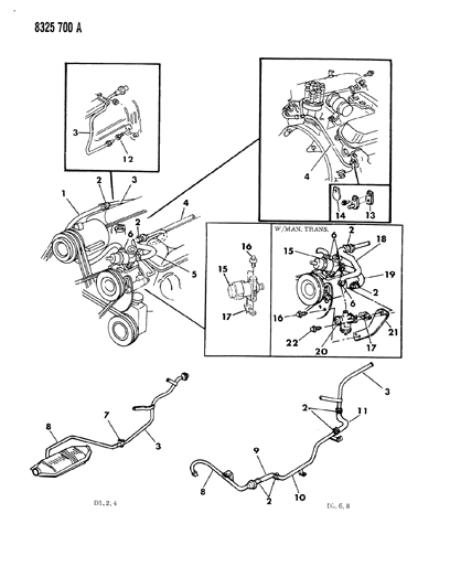 1988 Dodge W150 Air Pump Tubing Diagram 3