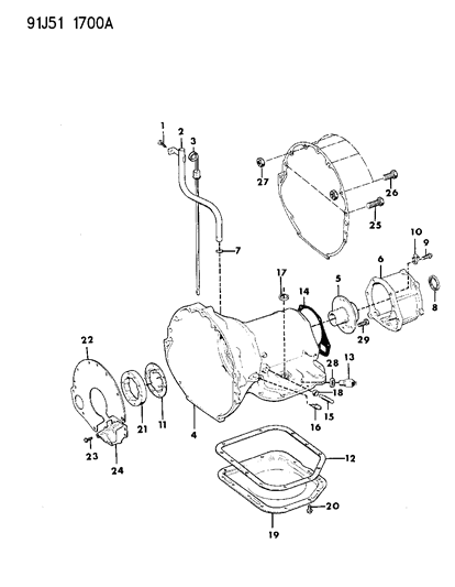 1991 Jeep Grand Wagoneer Case, Adapter & Miscellaneous Parts Diagram