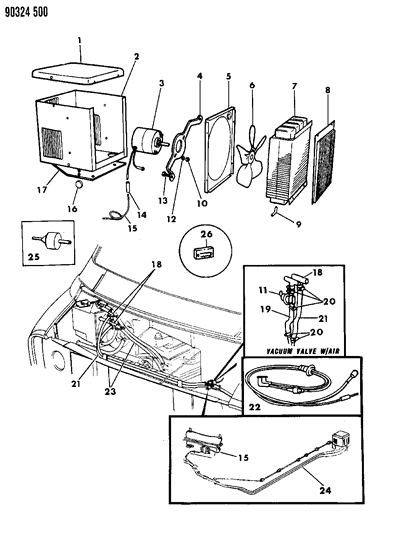 1990 Dodge Ram Wagon Heater Unit - Plumbing Diagram
