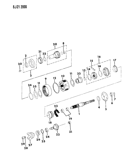 1987 Jeep Wagoneer Bolt Diagram for 6500318