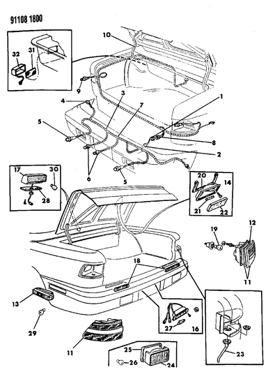 1991 Chrysler TC Maserati Bulb-Trade Number #3057 Diagram for 154226