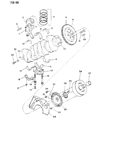 1987 Dodge Shadow CRANKSHAFT-Assembly Diagram for 4323815