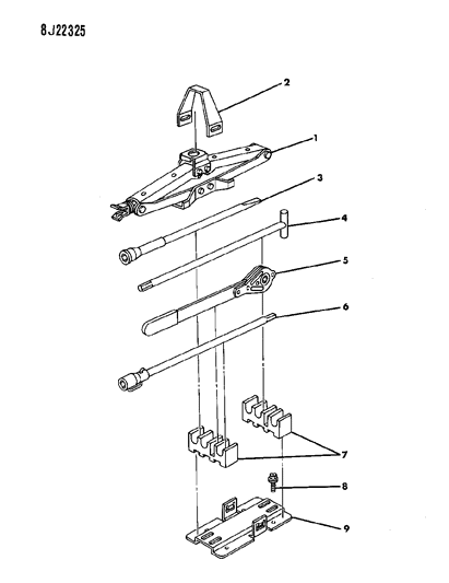 1990 Jeep Wrangler Jack & Mounting Diagram