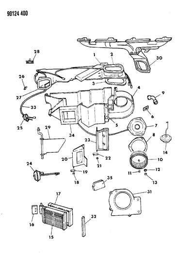 1990 Chrysler LeBaron Heater Unit Diagram