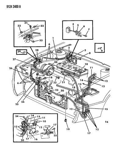 1989 Chrysler TC Maserati Plumbing - A/C & Heater Diagram 1