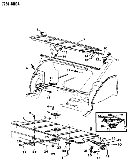 1987 Chrysler LeBaron Base Rear Fold Down Seat Diagram