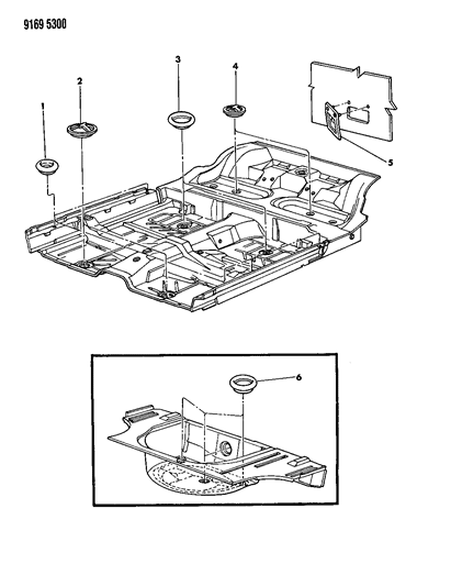1989 Chrysler LeBaron GTC Plugs Floor Pan Diagram