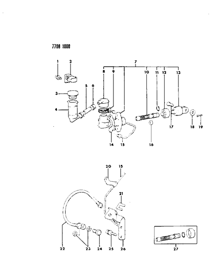 1987 Chrysler Conquest Clutch Master Cylinder Diagram