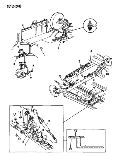 1990 Dodge Caravan Lines & Hoses, Brake Diagram