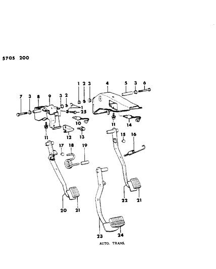 1985 Dodge Conquest Pedals - Brake & Clutch Diagram