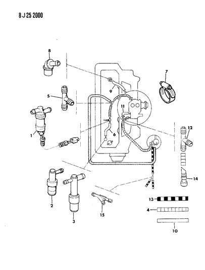 1987 Jeep Grand Wagoneer PCV System Diagram 1