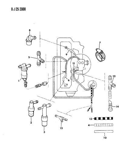 1990 Jeep Grand Wagoneer PCV System Diagram 1