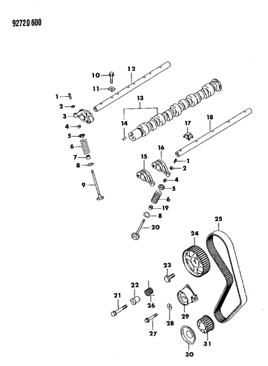 1993 Dodge Colt Seal-Valve Guide Diagram for MD184303