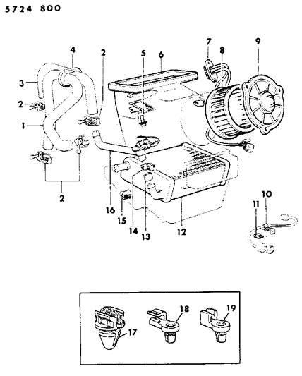 1986 Dodge Ram 50 Heater Unit & Heater Plumbing Diagram