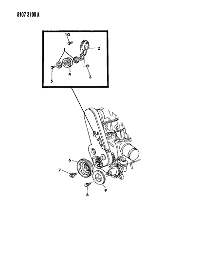 1988 Chrysler New Yorker Base Model Drive Pulleys Diagram 1