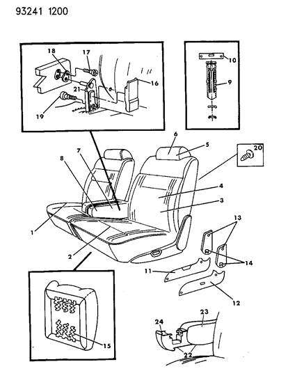 1993 Dodge Dynasty Front Seat Diagram 4