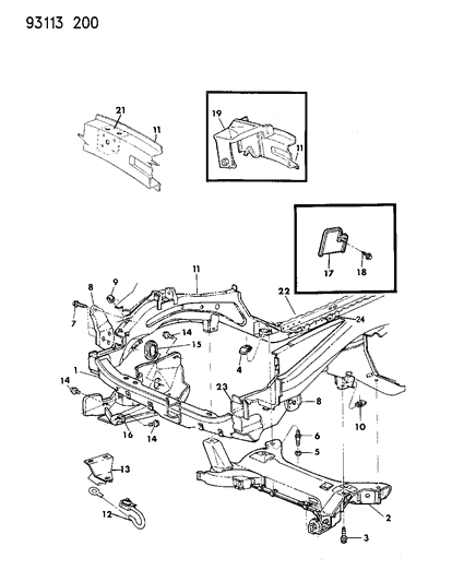 1993 Dodge Spirit Frame Front Diagram