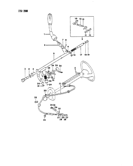 1988 Dodge Ram 50 Controls, Gearshift Diagram