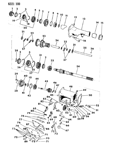 1987 Dodge W250 Transmission, Overdrive Diagram