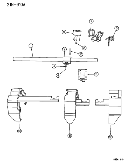 1994 Dodge Dakota Shift Forks & Rails Diagram 1