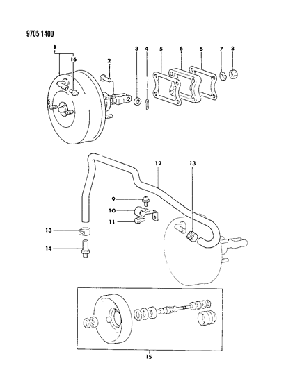 1989 Dodge Raider Booster, Power Brake Diagram