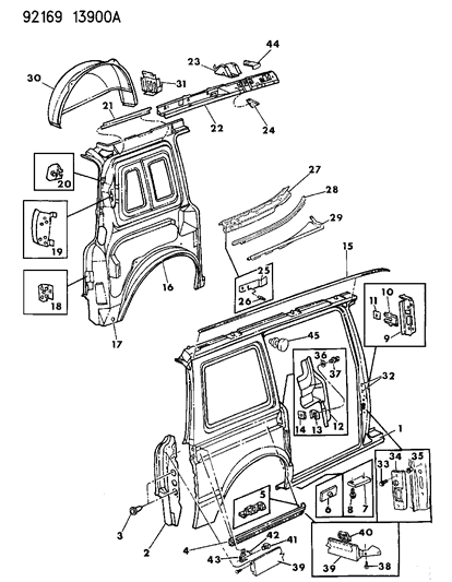 1992 Dodge Grand Caravan Track Sliding Door Diagram for 4385080