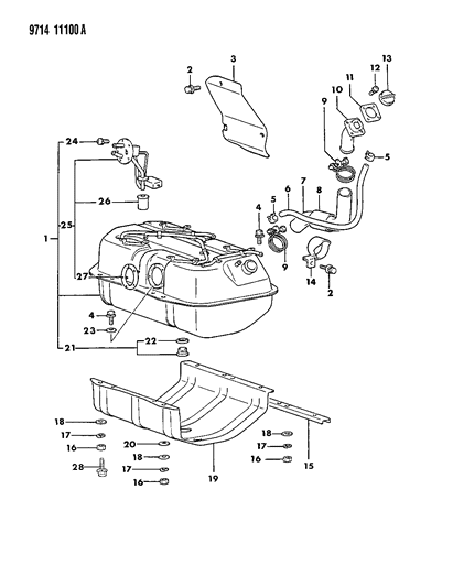 1989 Dodge Raider Bolt-Body Loose Panel Diagram for MS240130