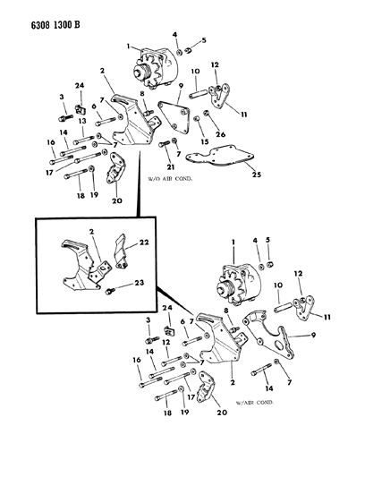 1987 Dodge W350 Alternator & Mounting Diagram 2