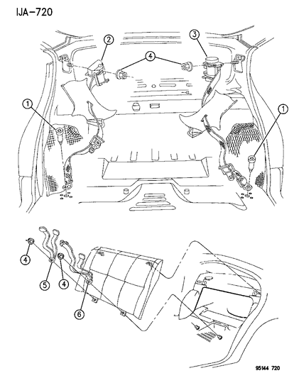 1995 Chrysler Cirrus SEATBELT Rear OUTBOARD Right Diagram for HX84RX9