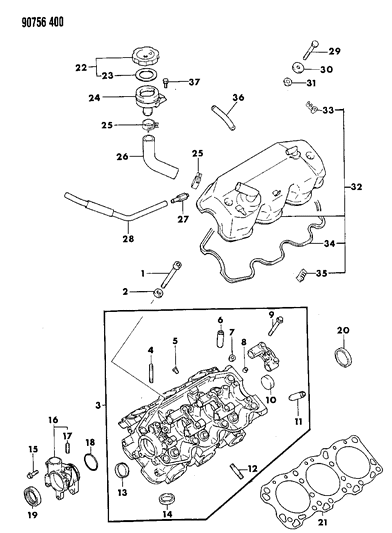 1990 Dodge Ram 50 Cylinder Head Diagram 2