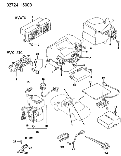1993 Dodge Stealth Controls, Air Conditioner Diagram