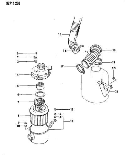 1992 Dodge Colt Air Cleaner Diagram 1