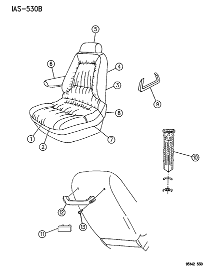 1995 Chrysler Town & Country Front Seat Diagram