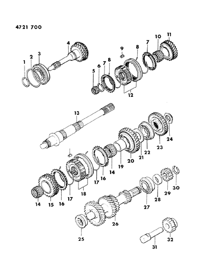 1984 Dodge Ram 50 Gear Train Diagram 1