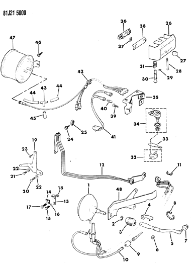 1985 Jeep Grand Wagoneer Controls, Transfer Case Vacuum Shift Diagram