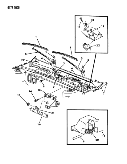 1989 Chrysler New Yorker Windshield Wiper & Washer System Diagram